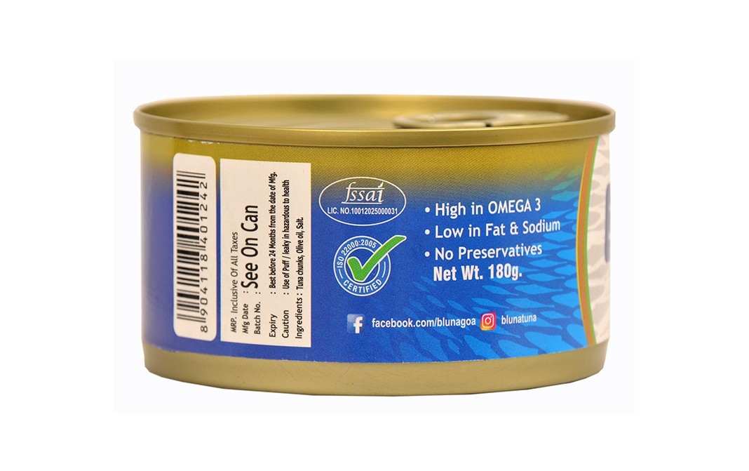 Bluna Tuna Chunks In Olive Oil    Tin  180 grams